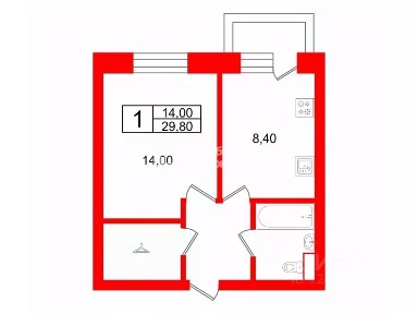 Продается 1-комн. квартира, 29,8 м²