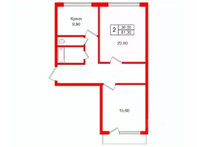 Продается 2-комн. квартира, 61,3 м²