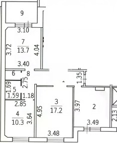 Продается 3-комн. квартира, 68,1 м²