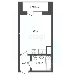 Продается студия, 22,8 м²