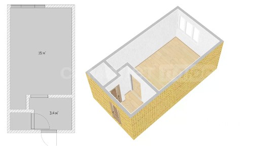 Продается 1-комн. квартира, 18,5 м²