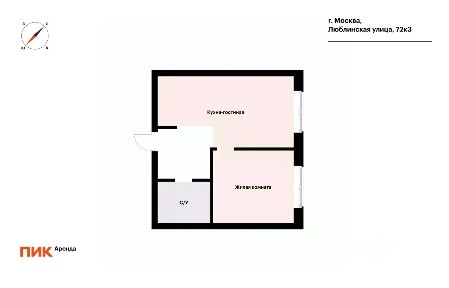 Сдается 1-комн. квартира, 31,7 м²