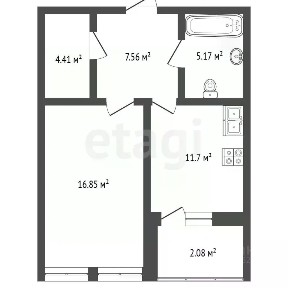 Сдается 1-комн. квартира, 47,77 м²