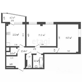 Продается 2-комн. квартира, 75,6 м²