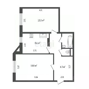 Продается 2-комн. квартира, 52,9 м²
