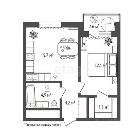 Продается 1-комн. квартира, 38,1 м²