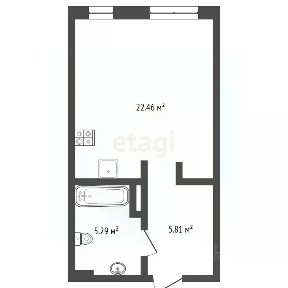 Продается студия, 33,09 м²