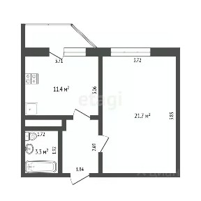Продается 1-комн. квартира, 41,4 м²