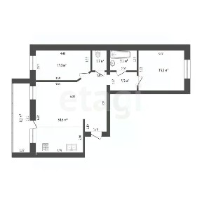 Продается 2-комн. квартира, 69,4 м²