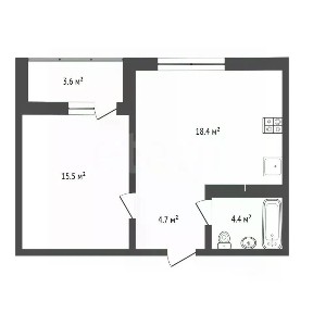 Продается 1-комн. квартира, 43 м²