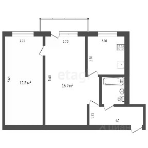 Продается 2-комн. квартира, 43,7 м²