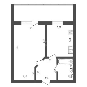 Продается 1-комн. квартира, 38,4 м²