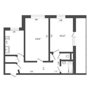 Продается 2-комн. квартира, 52 м²