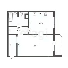 Продается 1-комн. квартира, 46,4 м²
