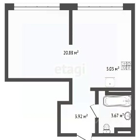 Продается студия, 26 м²