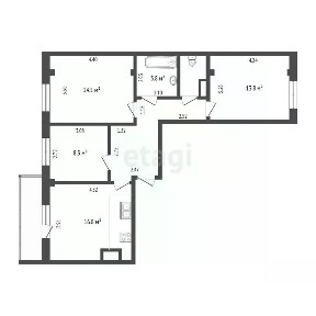 Продается 3-комн. квартира, 69,3 м²