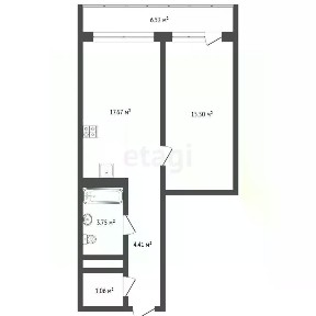 Продается 1-комн. квартира, 44,3 м²