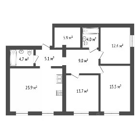 Продается 3-комн. квартира, 96,9 м²