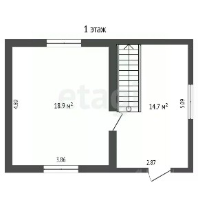 Продается 2-этажный дом, 65,7 м²