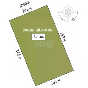 Продается участок, 7,2 сот.