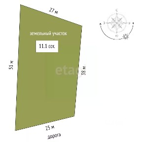 Продается участок, 11,1 сот.