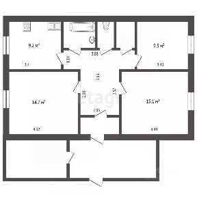 Продается 1-этажный дом, 65,1 м²