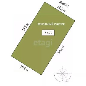 Продается участок, 7 сот.