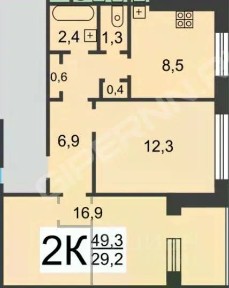 Продается 2-комн. квартира, 49,1 м²
