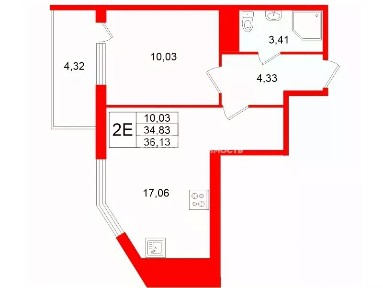 Сдается 1-комн. квартира, 34,3 м²