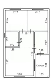 Продается 1-этажный дом, 43,7 м²