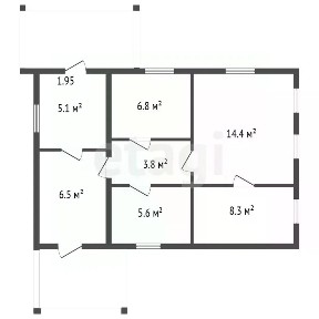 Продается 1-этажный дом, 53,3 м²