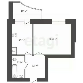Продается 1-комн. квартира, 39,6 м²