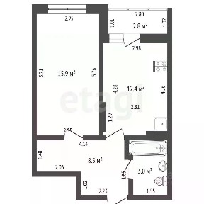 Продается 1-комн. квартира, 41,7 м²