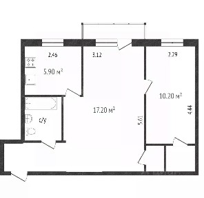 Продается 2-комн. квартира, 44,8 м²