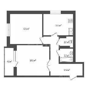 Продается 2-комн. квартира, 64,8 м²