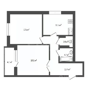 Продается 2-комн. квартира, 65 м²