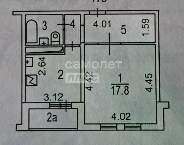 Продается 1-комн. квартира, 38,1 м²