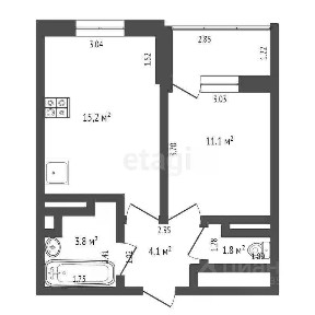 Продается 1-комн. квартира, 33,2 м²