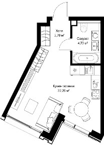 Продается студия, 30,6 м²