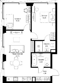 Продается 2-комн. квартира, 62,4 м²