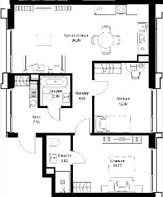 Продается 2-комн. квартира, 75,1 м²