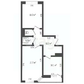 Продается 2-комн. квартира, 63,9 м²