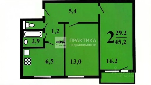 Продается 2-комн. квартира, 44,8 м²