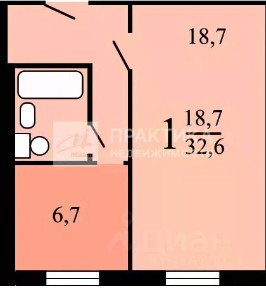 Продается 1-комн. квартира, 32,6 м²