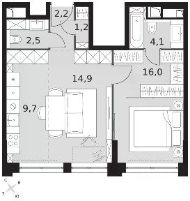 Продается 2-комн. квартира, 50,6 м²