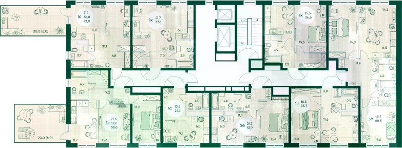 Продается 1-комн. квартира, 42,8 м²