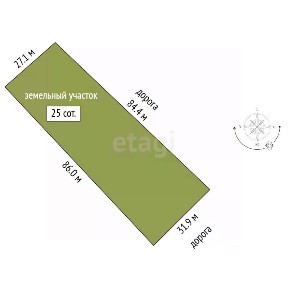 Продается участок, 25 сот.