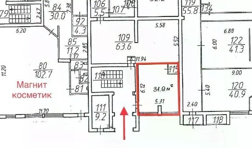 Сдается торговая площадь, 31,9 м²