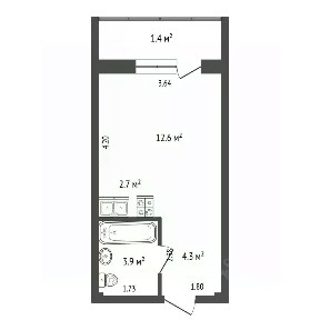 Продается студия, 23,5 м²