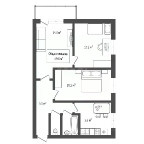 Продается 3-комн. квартира, 49,3 м²